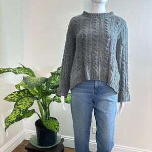 American Eagle Outfitters Charcoal Cable Knit Sweater